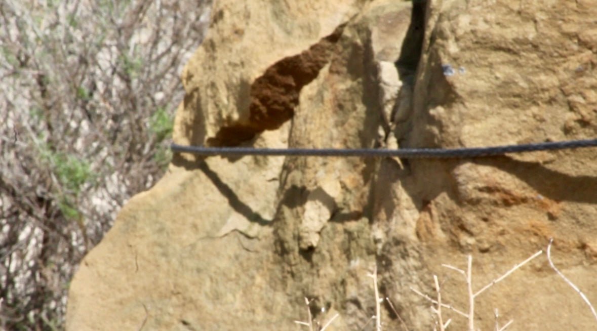 winch line dragging rock